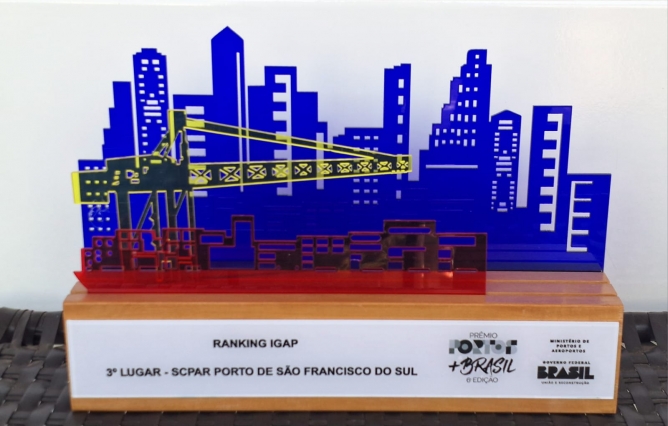 O Porto de S&atilde;o Francisco do Sul foi premiado na cerim&ocirc;nia &lsquo;Portos + Brasil&rsquo;.